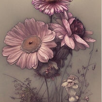 Retro Flowers in Style of Jean-Baptiste Monge von Michael Mayr