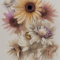 Retro Flowers in Style of Jean-Baptiste Monge by Michael Mayr