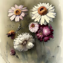 Retro Flowers in Style of Jean-Baptiste Monge by Michael Mayr