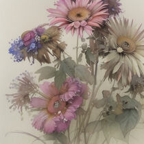 Retro Flowers in Style of Jean-Baptiste Monge von Michael Mayr