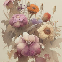 Retro Flowers in Style of Jean-Baptiste Monge von Michael Mayr