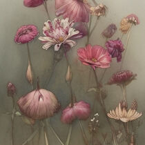 Retro Flowers in Style of Jean-Baptiste Monge by Michael Mayr