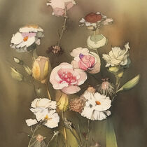 Retro Flowers in Style of Jean-Baptiste Monge by Michael Mayr