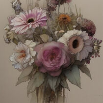 Retro Flowers in Style of Jean-Baptiste Monge by Michael Mayr