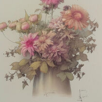 Retro Flowers in Style of Jean-Baptiste Monge von Michael Mayr