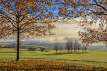 'Landschaft bei Eigeltingen-Homberg mit Nebelresten über dem Hegau - Landkreis Konstanz' von Christine Horn