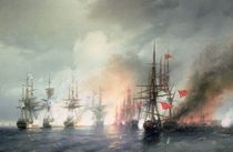 Russian-Turkish Sea Battle of Sinop on 18th November 1853 by Ivan Konstantinovich Aivazovsky