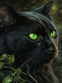 black cats with green eyes von Vonda Vanissa