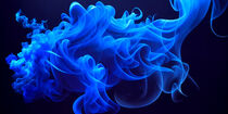 Blue Abstract Liquid Smoke Or Fog Swirls Pattern Background von ravadineum
