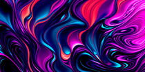 Pink And Blue Abstract Liquid Wave Swirls Background by ravadineum