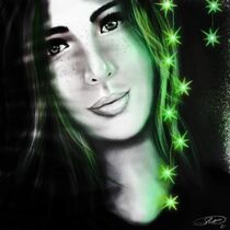 Girl at the green llight von artbysuebaker