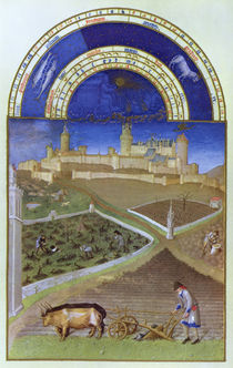 Fascimile of March: Peasants at Work on a Feudal Estate by Limbourg Brothers