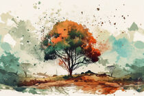 Watercolor Tree by Michael Mayr