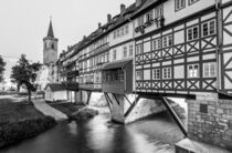 Krämerbrücke in Erfurt am Abend - Schwarzweiss von dieterich-fotografie