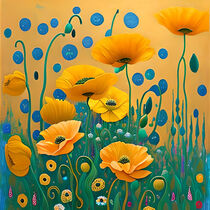 Digital Art - Yellow Poppies von Merit Müller
