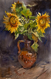 Sunny day sunflowers Art by Samira Yanushkova