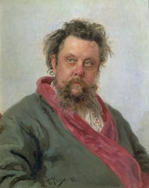 Portrait of Modest Petrovich Moussorgsky  by Ilya Efimovich Repin