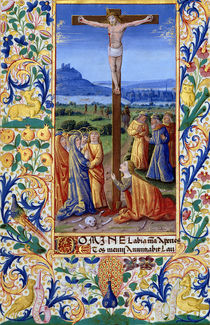 Ms Lat. Q.v.I.126 f.84v The Crucifixion by Jean Colombe