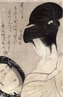 Young woman applying make-up by Kitagawa Utamaro