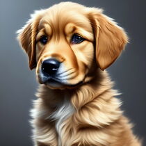 Portrait of a Golden Retriever puppy. von Luigi Petro