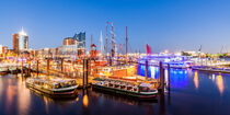 Ausflugsboote und Feuerschiff im Hamburger Hafen by dieterich-fotografie