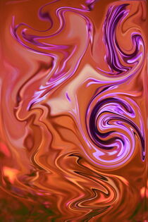 Abstrakte wellenartige Muster in violett, orange und braun. von other-view