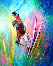 Skiing And Flying 01 von Miki de Goodaboom
