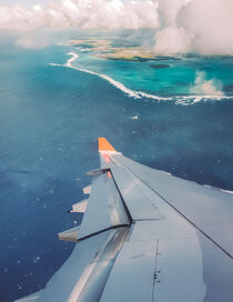 Blick aus dem Flugzeug. Flügel, Küste, Mauritius  by jan Wehnert