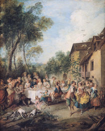 Wedding Feast in the Village  by Nicolas Lancret