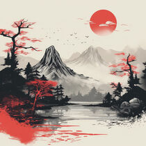 Japanese Ink Wash Painting - Japanische Tuschmalerei von Erika Kaisersot