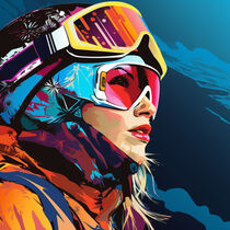 SKIING WOMAN von Poptonicart by Claudia Sauter