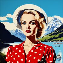 WOMAN IN THE SWISS MOUNTAINS von Poptonicart by Claudia Sauter