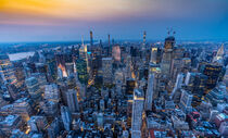 Manhattan von Oben bei Sonnenuntergang von Patrick Gross