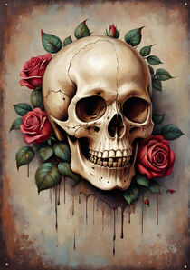 Skull mit Rosen von Michael Jaeger