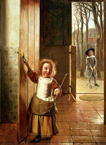 Children in a Doorway with 'Colf' Sticks by Pieter de Hooch