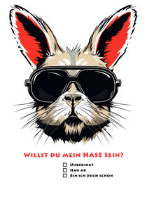 Willst Du mein Hase sein? Fragebogen als Karte oder Poster. von Frank Daske