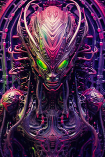 Pink Giger Alien mit grünen Augen | Pink Giger Alien with Green Eyes von Frank Daske