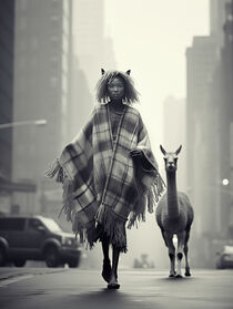 Fremd in New York City | Schwarz-Weiß KI Fotografie von Frank Daske