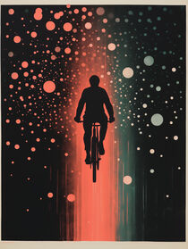 Mit dem Fahrrad durch die Nacht | Risographie von Frank Daske