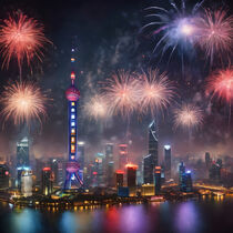 Fireworks over Shanghai - Colorful Delight in the Night Sky