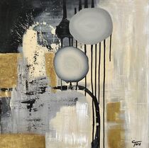 Abstrakt Beige Schwarz Gold von Sabine Türk