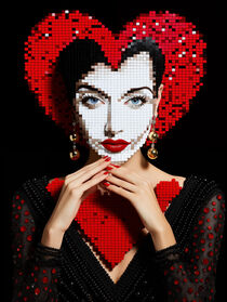 Verpixelte Herz-Dame | Pixelated Heart Lady by Frank Daske