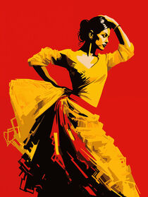 Flamenco Tänzerin im Gelben Kleid by Frank Daske