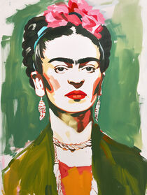 Frida Kahlo Portrait Malerei mit Gouache-Farben | Frida Kahlo Portrait Painting with Gouache von Frank Daske