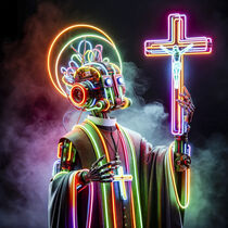 Roboter Priester - Neon Evangelium by the-incredibly-magical-photo-studio