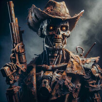 Dystopischer Roboter Kopfgeldjäger by the-incredibly-magical-photo-studio