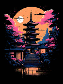 Kyoto tori landscape von Goldenplanet Prints