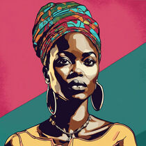 Abena Pop Art Portrait von Ashitey  Zigah