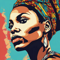 Adebisi Pop Art Portrait von Ashitey  Zigah