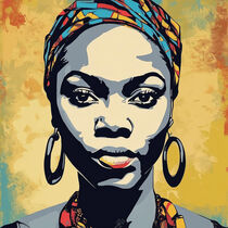 Adia Pop Art Portrait von Ashitey  Zigah